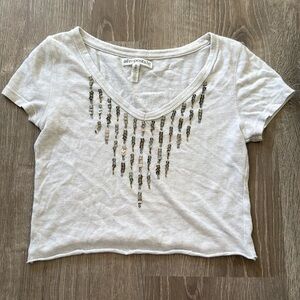 Sequin Crop Tee